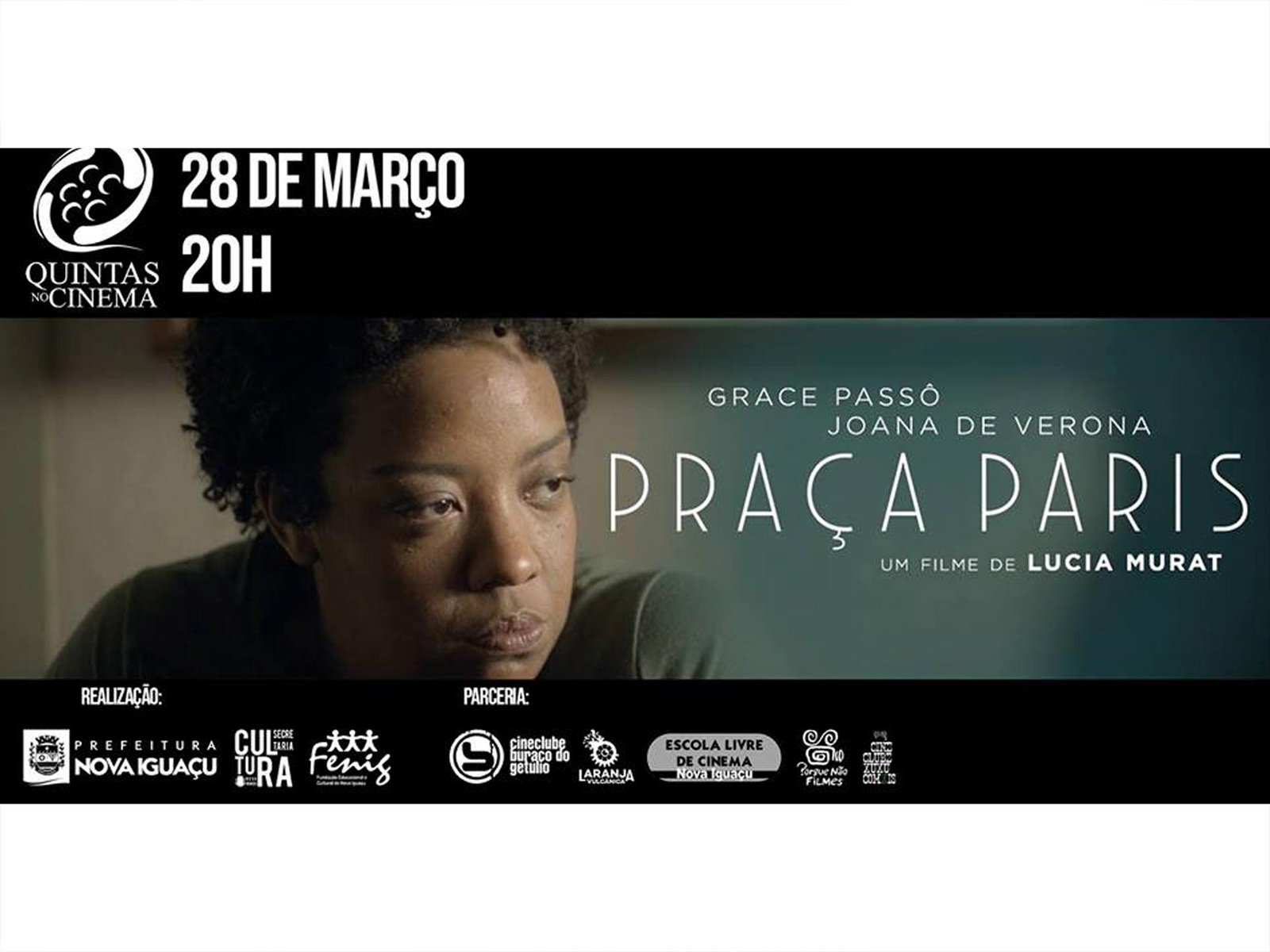 QUINTAS NO CINEMA: evento gratuito na ‘Casa de Cultura’ de Nova Iguaçu no dia 28 de março
